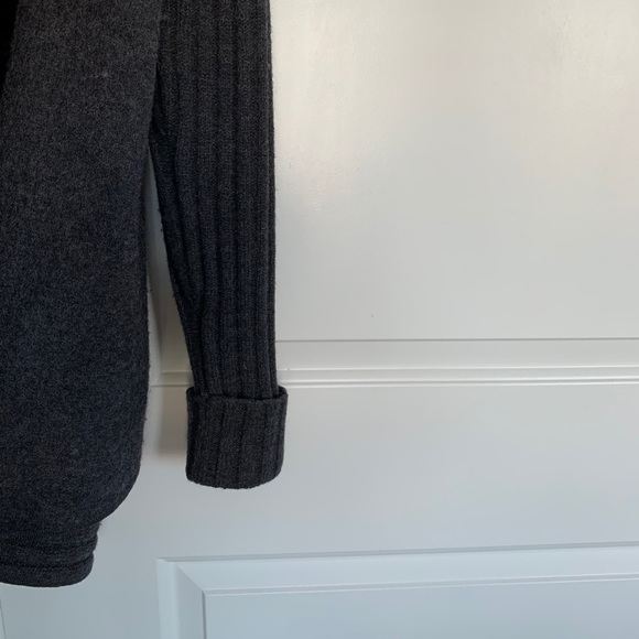 DARK GREY WOOL CARDIGAN - Picture 4 of 5